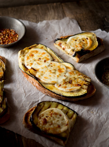Courgette, aubergine and chilli bruschetta