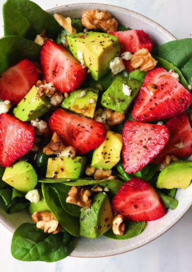 Fresh strawberry and avocado salad