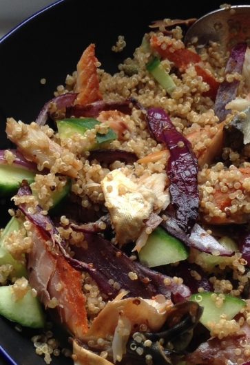 Mackerel with quinoa salad