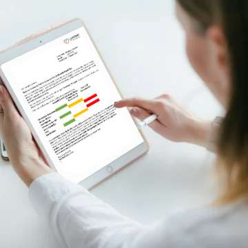 iPad gut health test results
