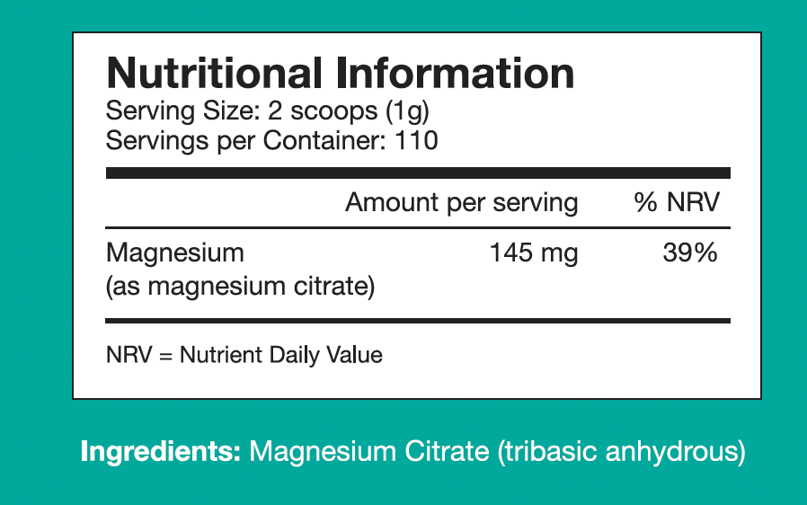 Magnesium Citrate Powder Ingredients