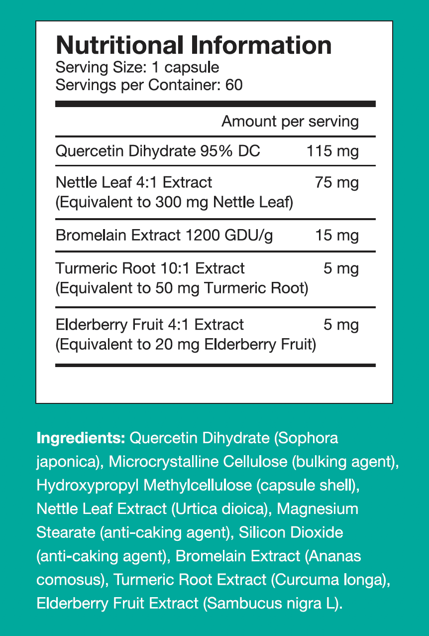 Quercetin and nettle complex ingredients