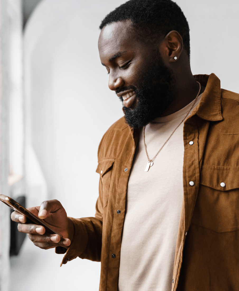 Man looking at his phone