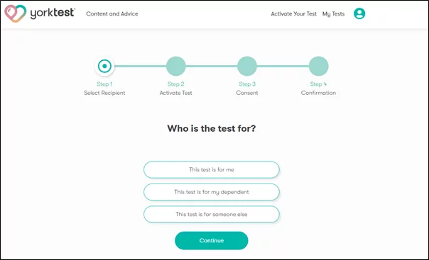 Activating test in wellness hub