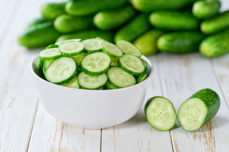 Bowl of cucumbers
