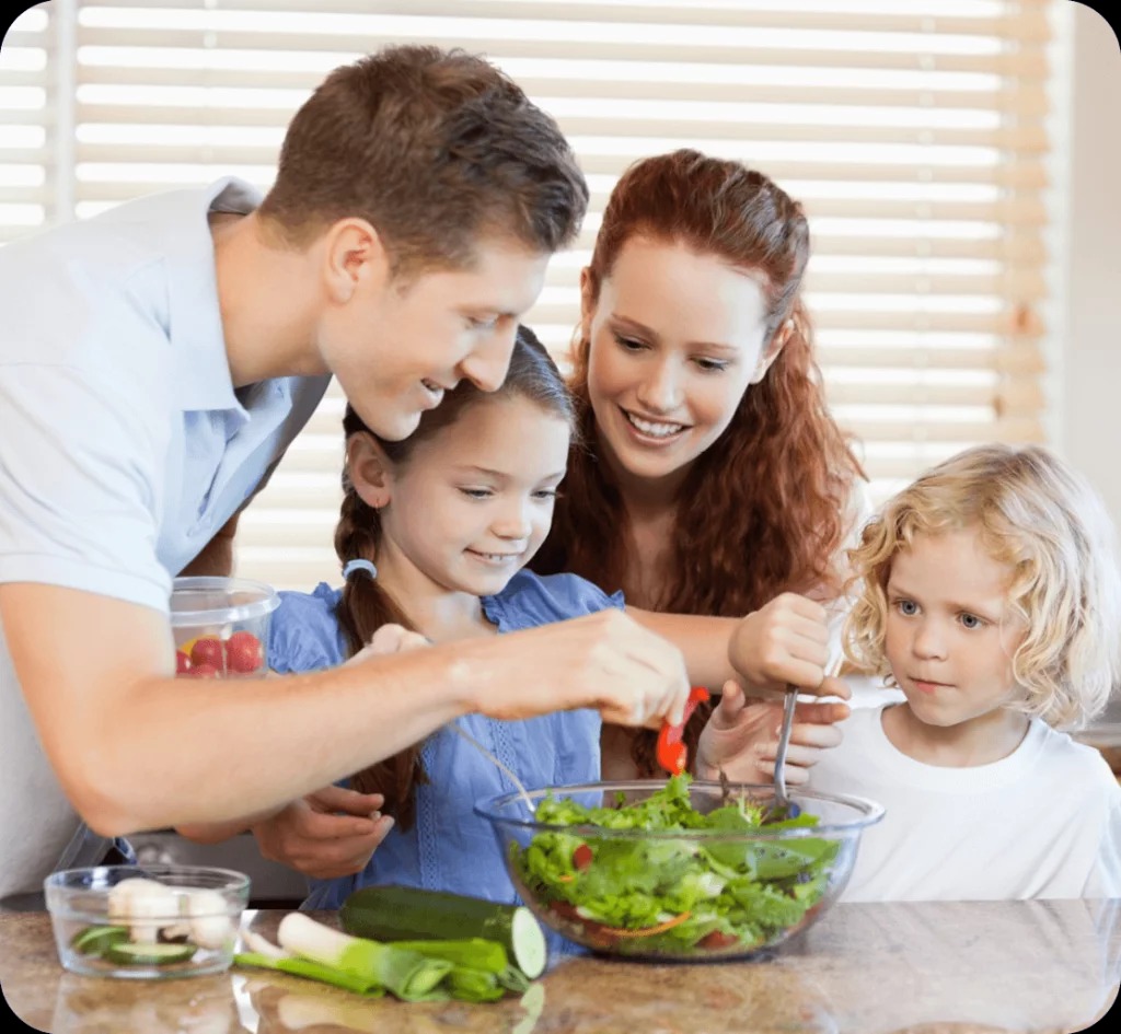 Family eating healthy