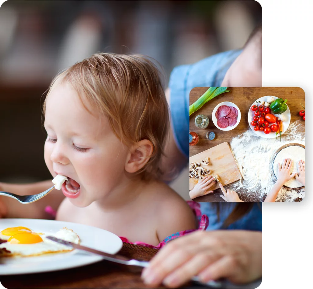 child eating food