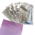 Metallic rectangle sachets containing dietary immune food supplements including live cultures, complex plant fibres and fruit extracts with vitamins